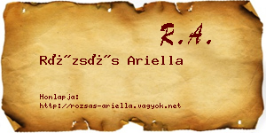 Rózsás Ariella névjegykártya